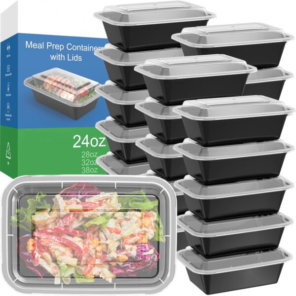 32-ounce (approximately 950 ml) reusable lunchbox with easy-open lid, sturdy and leak-proof.