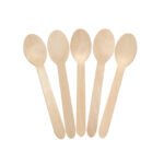 Disposable wooden spoons, biodegradable and compostable environmentally friendly birch wood sample tasting spoons