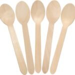 Disposable wooden spoons, biodegradable and compostable environmentally friendly birch wood sample tasting spoons