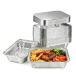 Aluminum Pans with Lids  Disposable Food Containers Tin Foil Pans for Baking, Meal Prep,Storage and Freezer