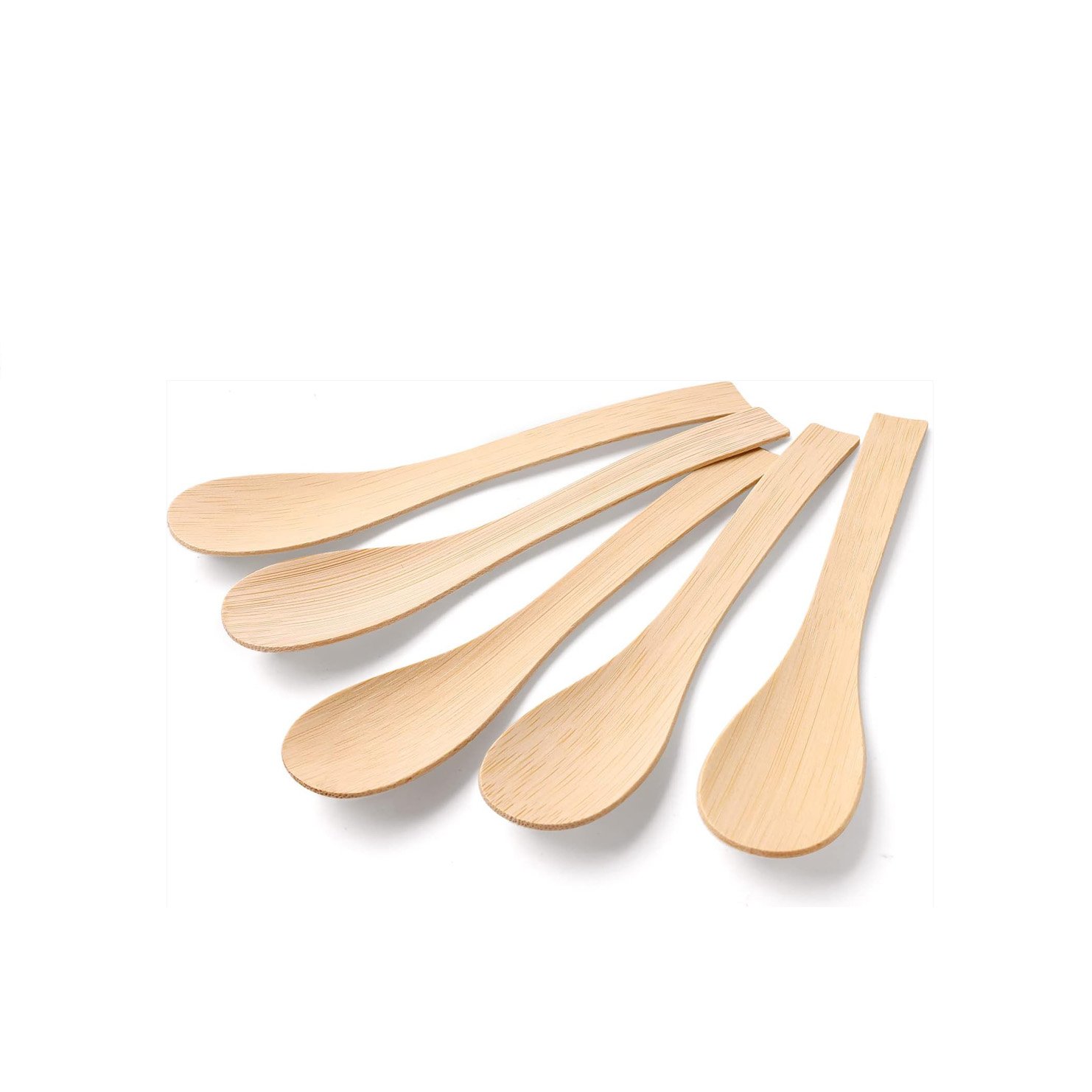 61N+xfKXcpL Bamboo Utensils Disposable -100PK Bamboo Soup Spoons 6.7" Disposable Compostable Spoons for Eating 100% Biodegradable Renewable Natural Travel Cutlery - 图片 1