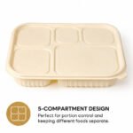 Disposable 5‑Compartment Lunch Box Made of Cornstarch, Compostable Takeaway Food Packaging Container